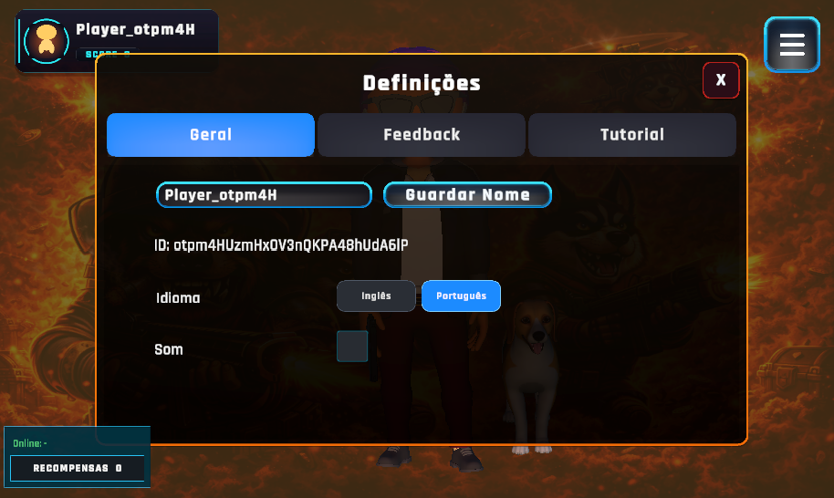 KingK9s settings panel in Portuguese